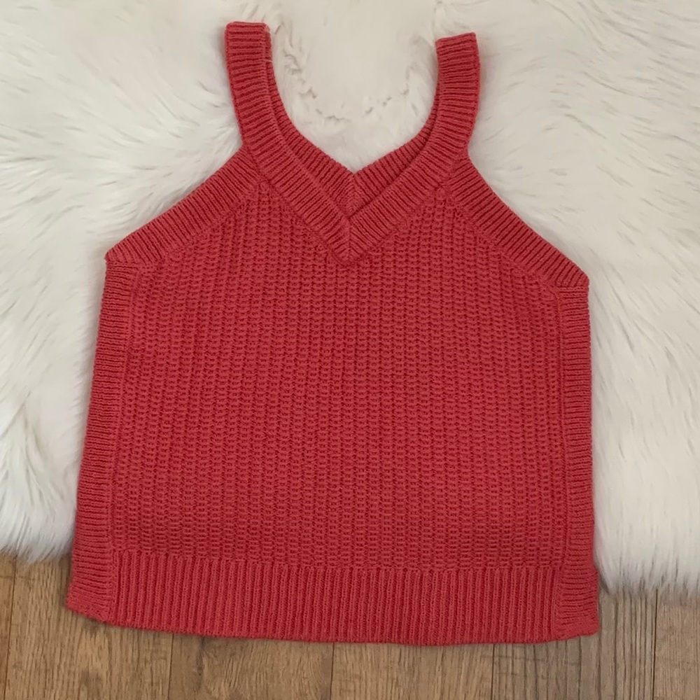 Madewell Stockton Pink Sleeveless V-Neck Sweater Tank Top Womens Small